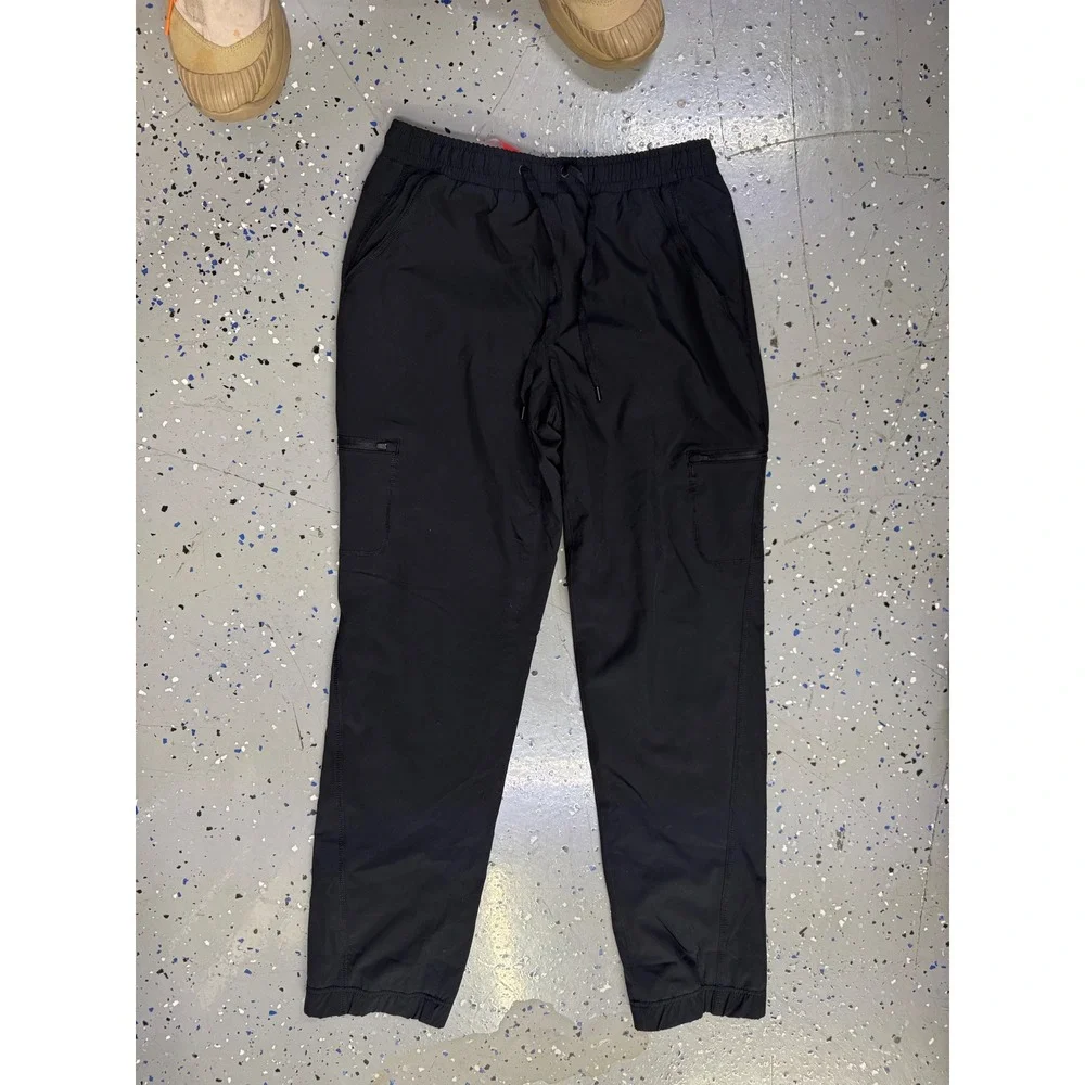 Eddie Bauer Womens Fleece Lined Pull On Cargo Pants Black Size 8 1536440